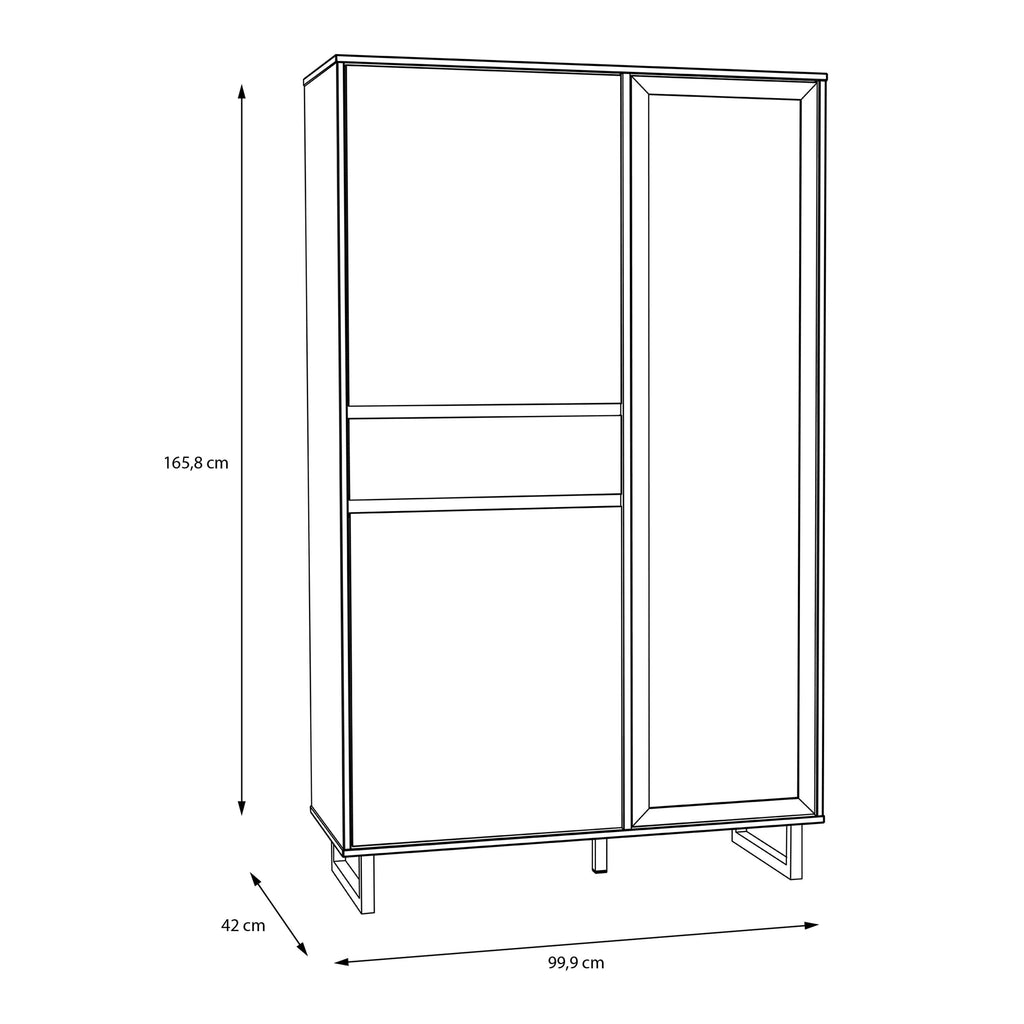 Nikomedes Display Cabinet in Spica Oak/Matt Black/Bartex Oak - image 8