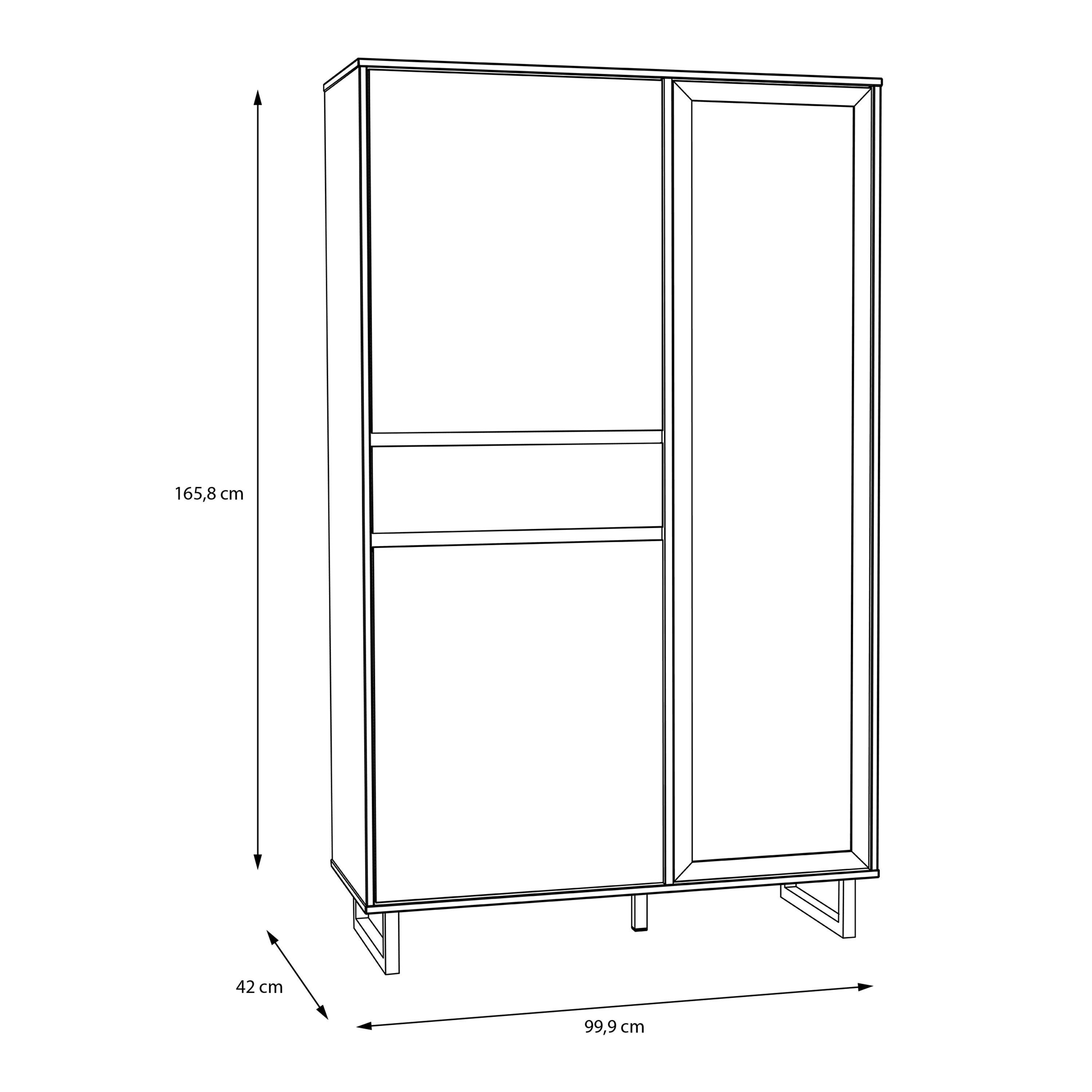 Nikomedes Display Cabinet in Spica Oak/Matt Black/Bartex Oak - image 8