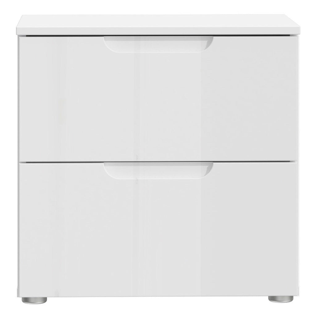 Sienna Bedside in White/White High Gloss - image 2