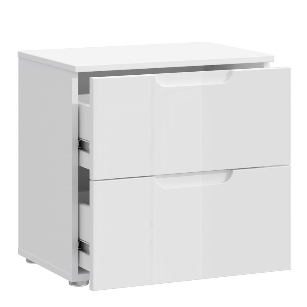 Sienna Bedside in White/White High Gloss - image 3