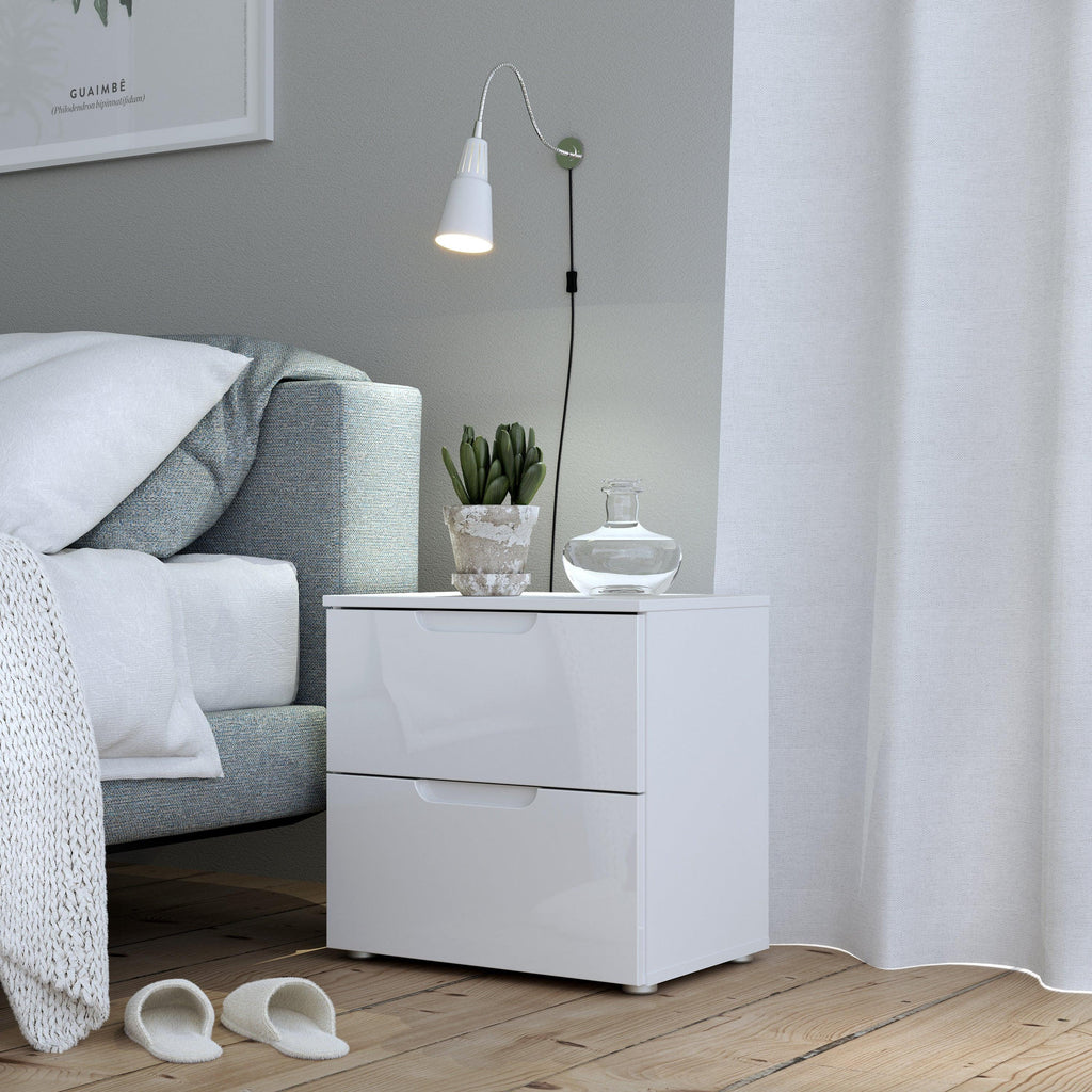 Sienna Bedside in White/White High Gloss - image 4