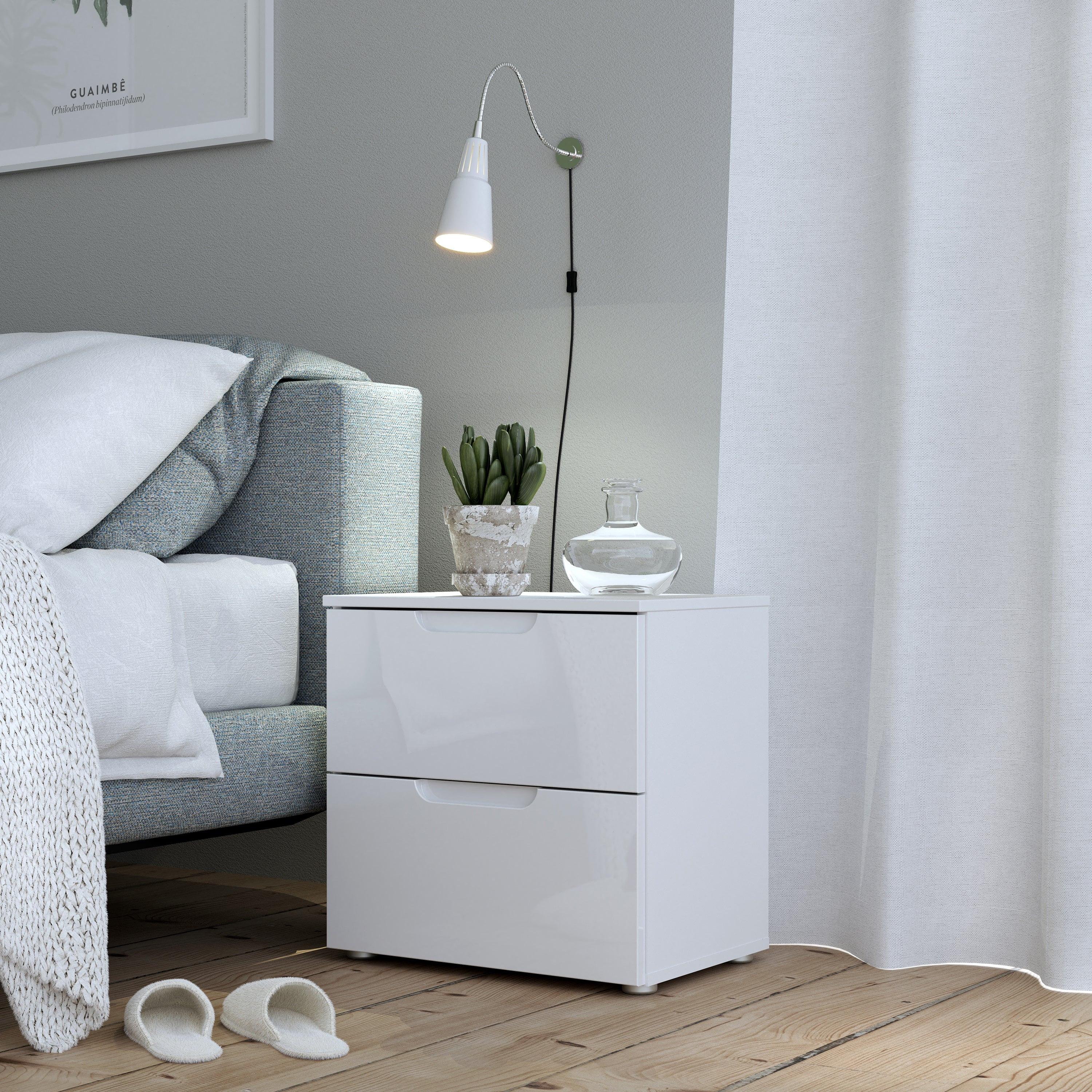 Sienna Bedside in White/White High Gloss - image 4