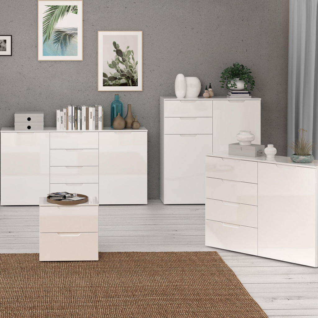 Sienna Bedside in White/White High Gloss - image 5