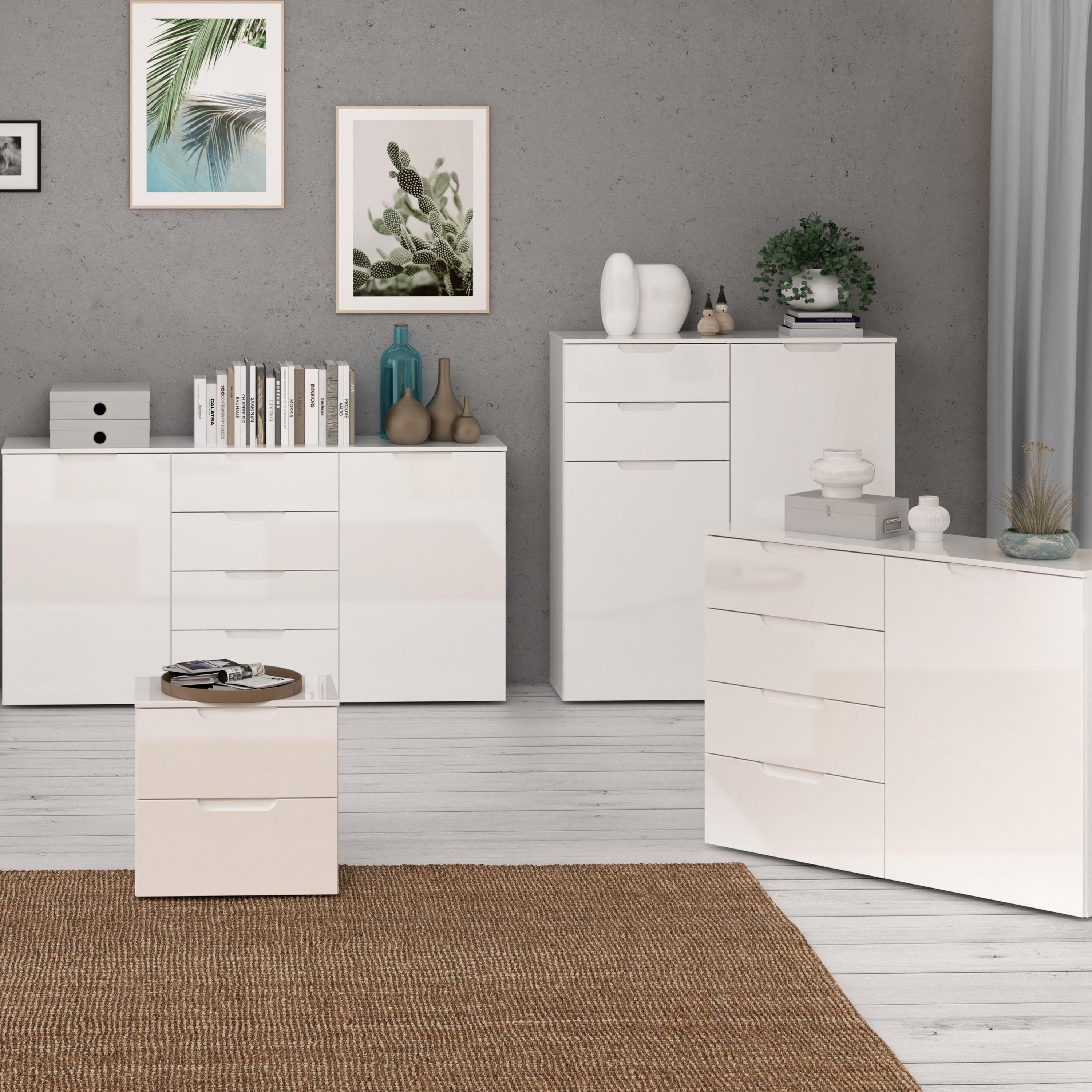 Sienna Bedside in White/White High Gloss - image 5