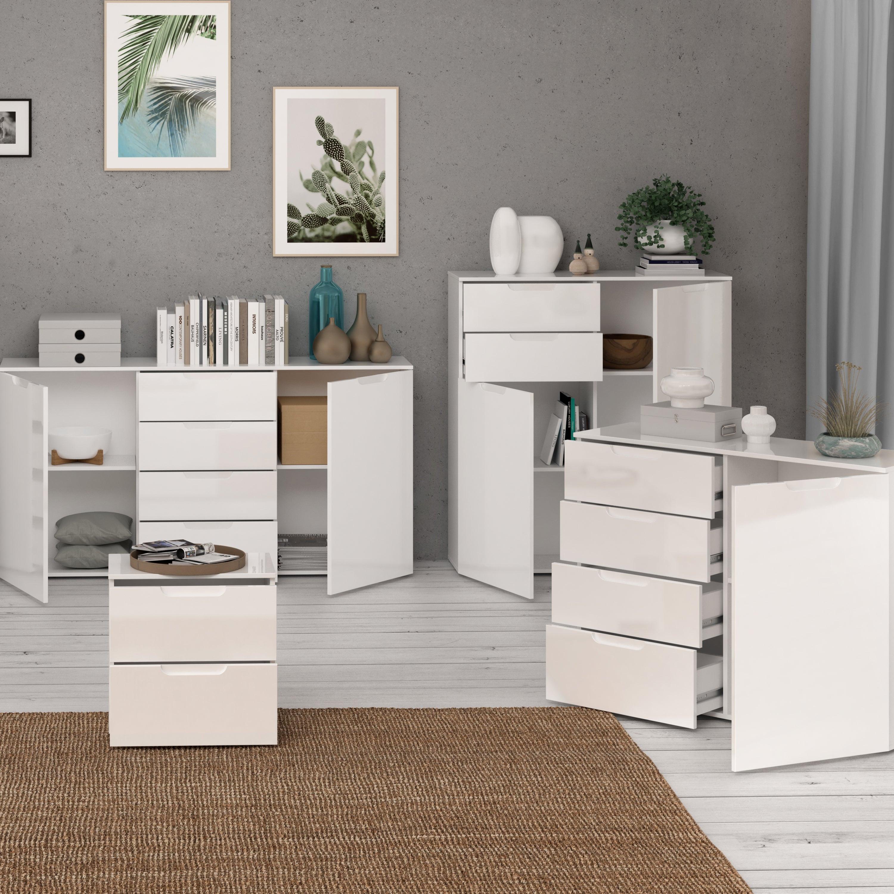Sienna Bedside in White/White High Gloss - image 6