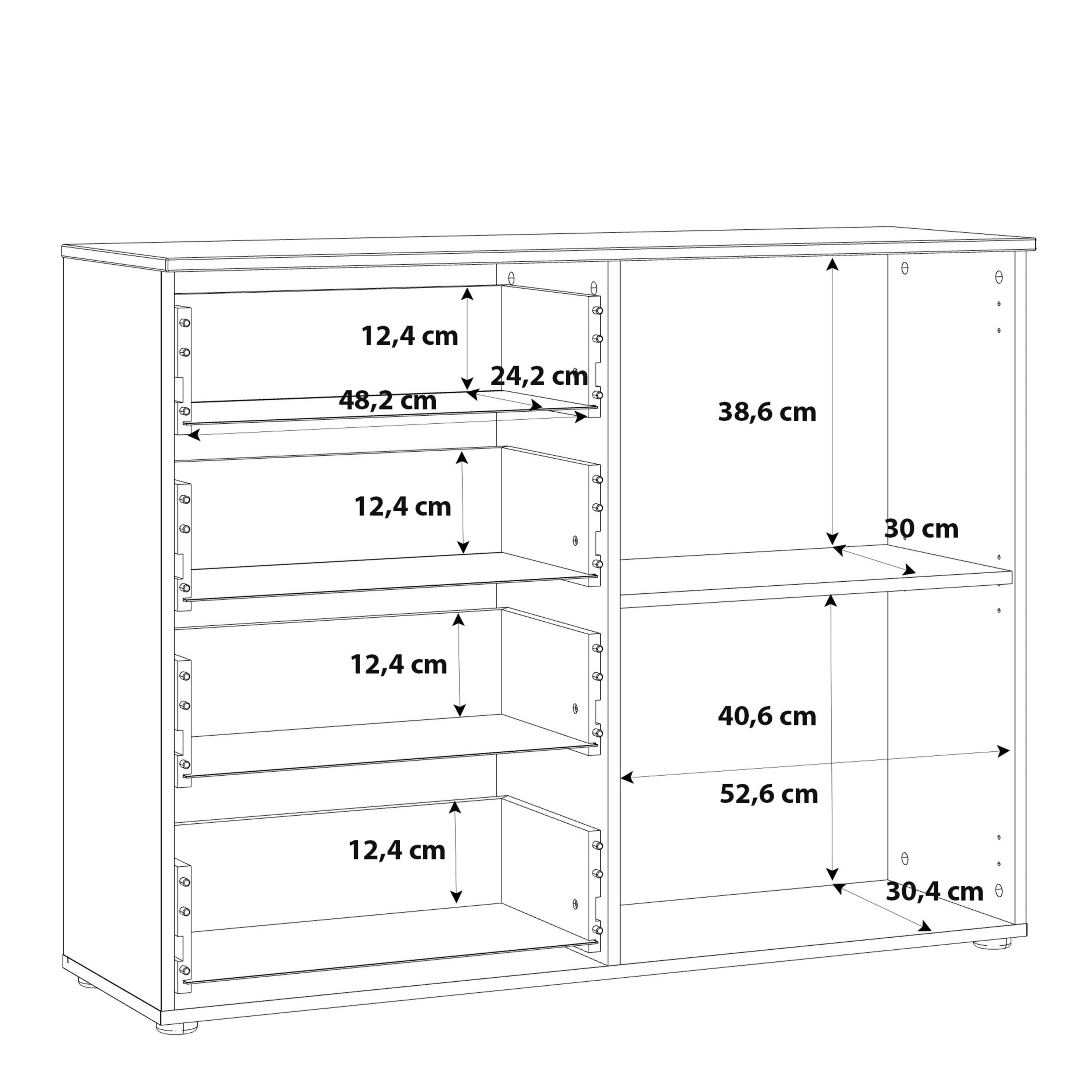 Sienna 4 Chest of Drawers 1 Door in White/White High Gloss - image 11