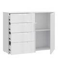Sienna 4 Chest of Drawers 1 Door in White/White High Gloss - image 2