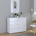 Sienna 4 Chest of Drawers 1 Door in White/White High Gloss - image 4