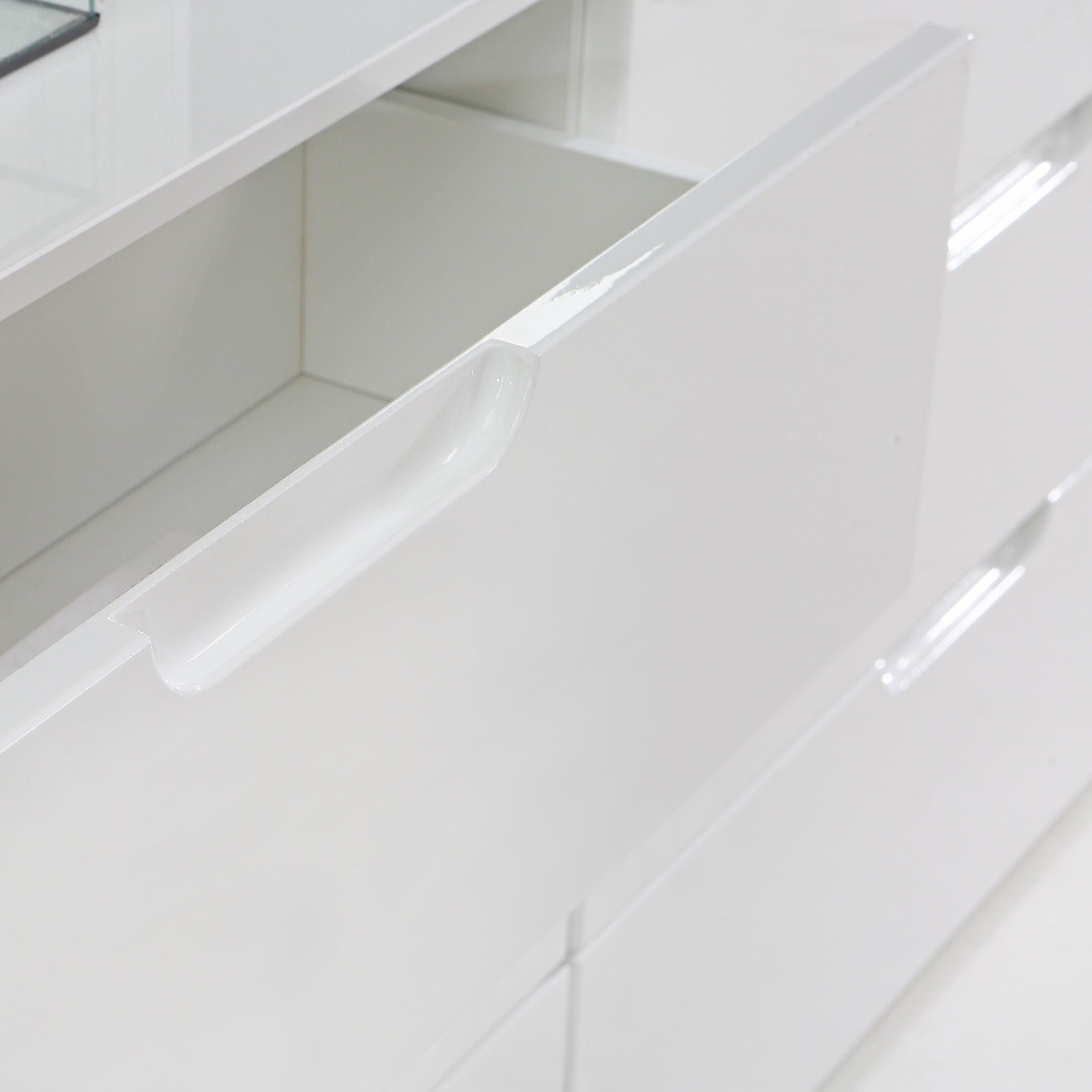 Sienna 4 Chest of Drawers 1 Door in White/White High Gloss - image 9