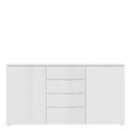 Sienna Wide Chest of 4 Drawers and 2 Doors in White/White High Gloss - image 2