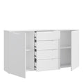 Sienna Wide Chest of 4 Drawers and 2 Doors in White/White High Gloss - image 3