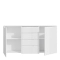 Sienna Wide Chest of 4 Drawers and 2 Doors in White/White High Gloss - image 4