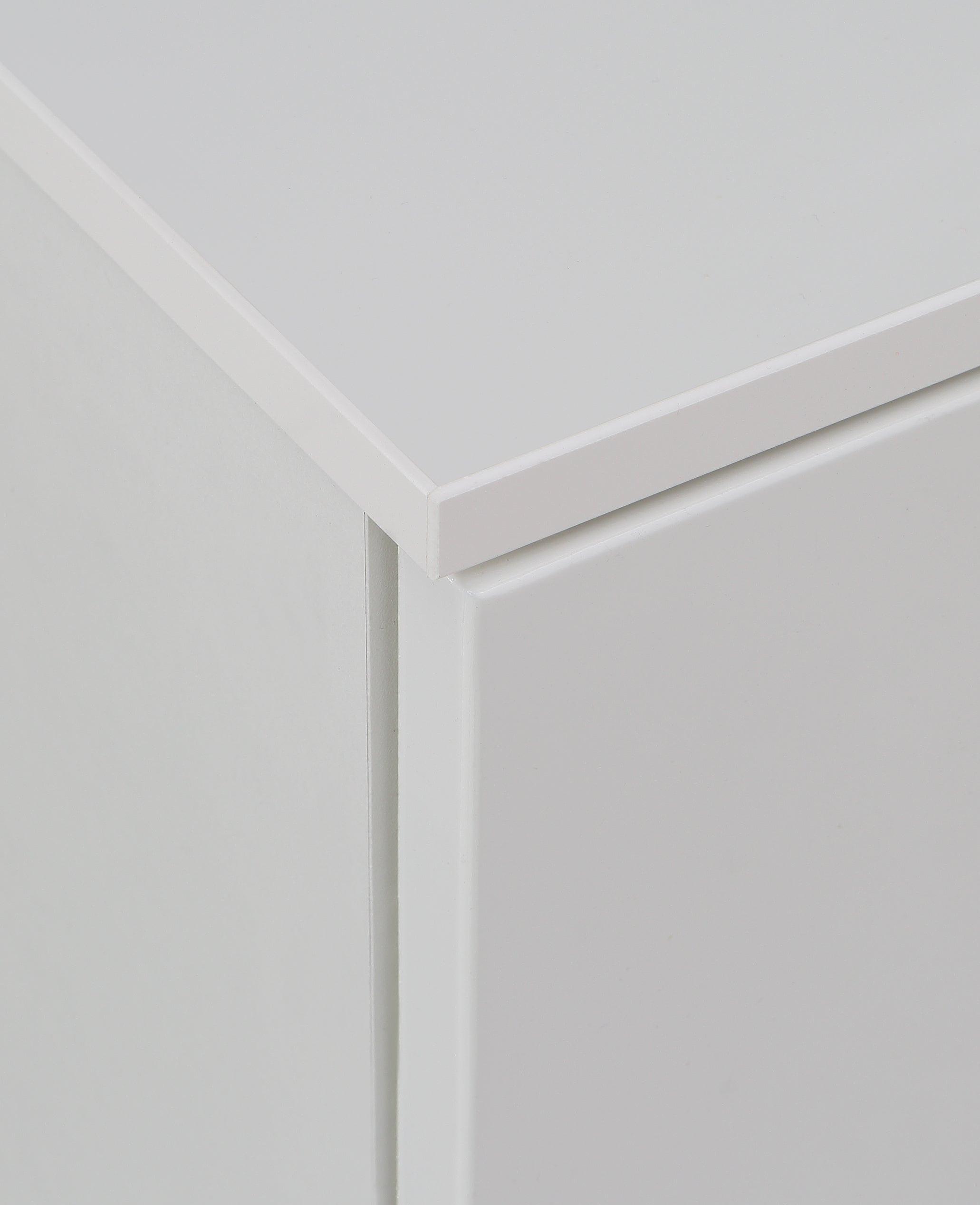 Sienna Wide Chest of 4 Drawers and 2 Doors in White/White High Gloss - image 8