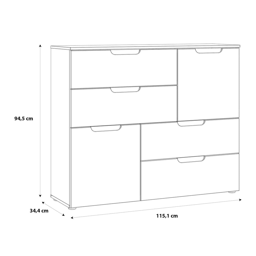 Sienna Abstract Chest of in White/White High Gloss - image 11