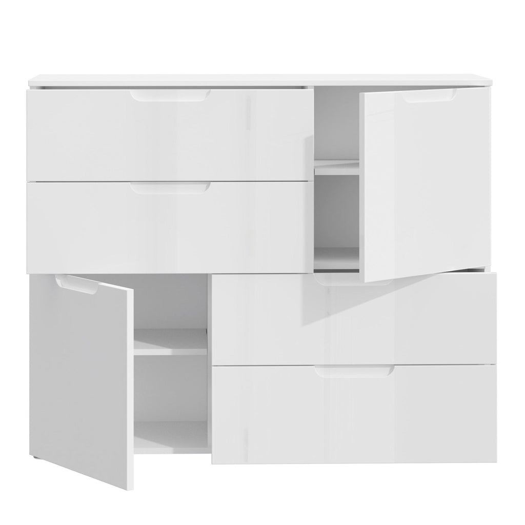 Sienna Abstract Chest of in White/White High Gloss - image 4