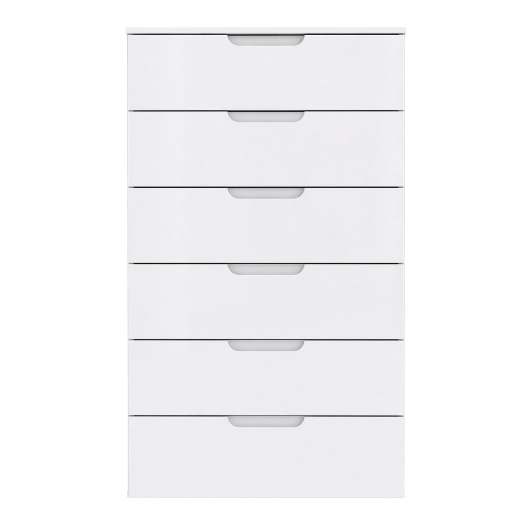 Sienna Chest of 6 Drawers in White/White High Gloss - image 2