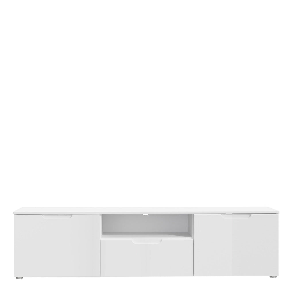 Sienna TV Unit in White/White High Gloss - image 2