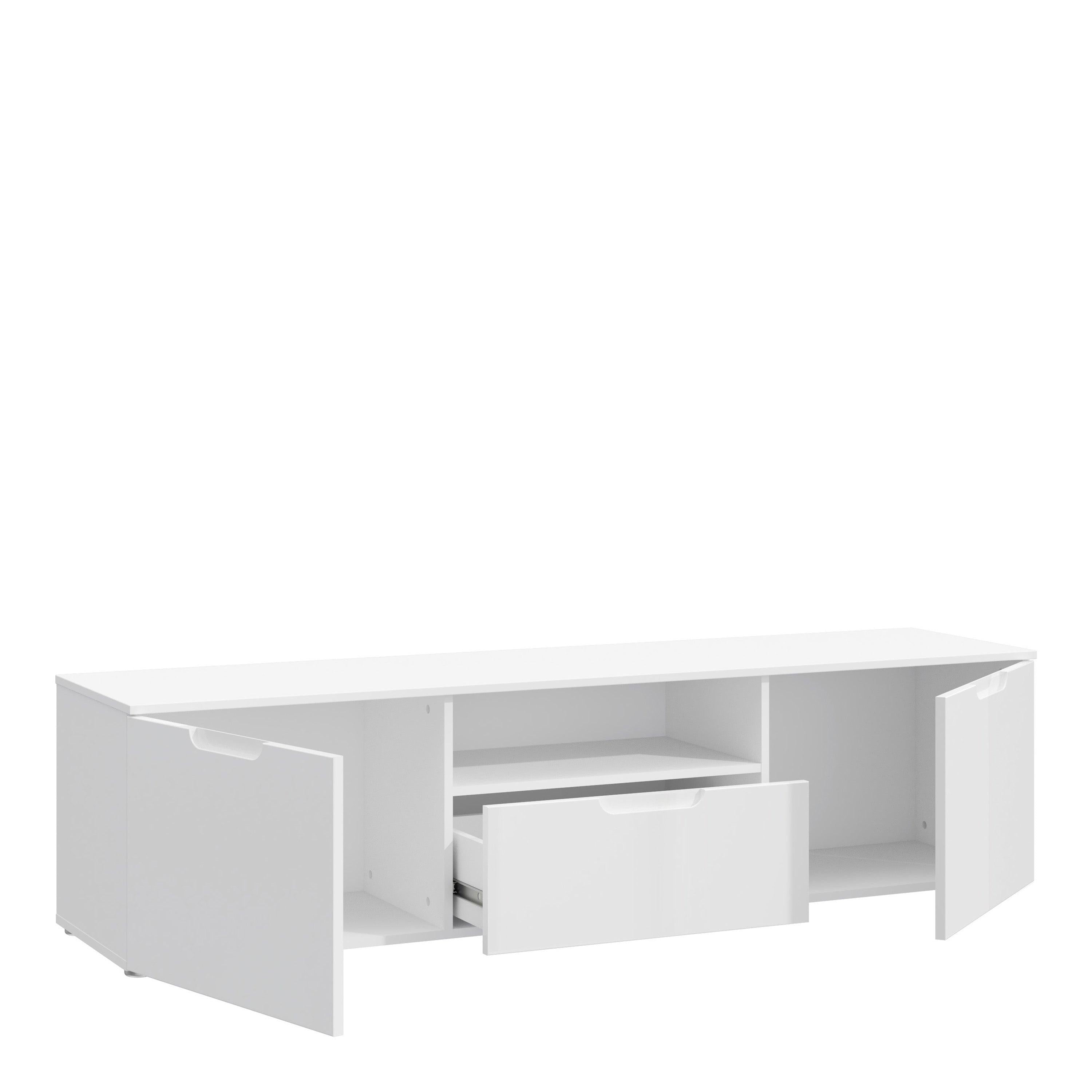 Sienna TV Unit in White/White High Gloss - image 3