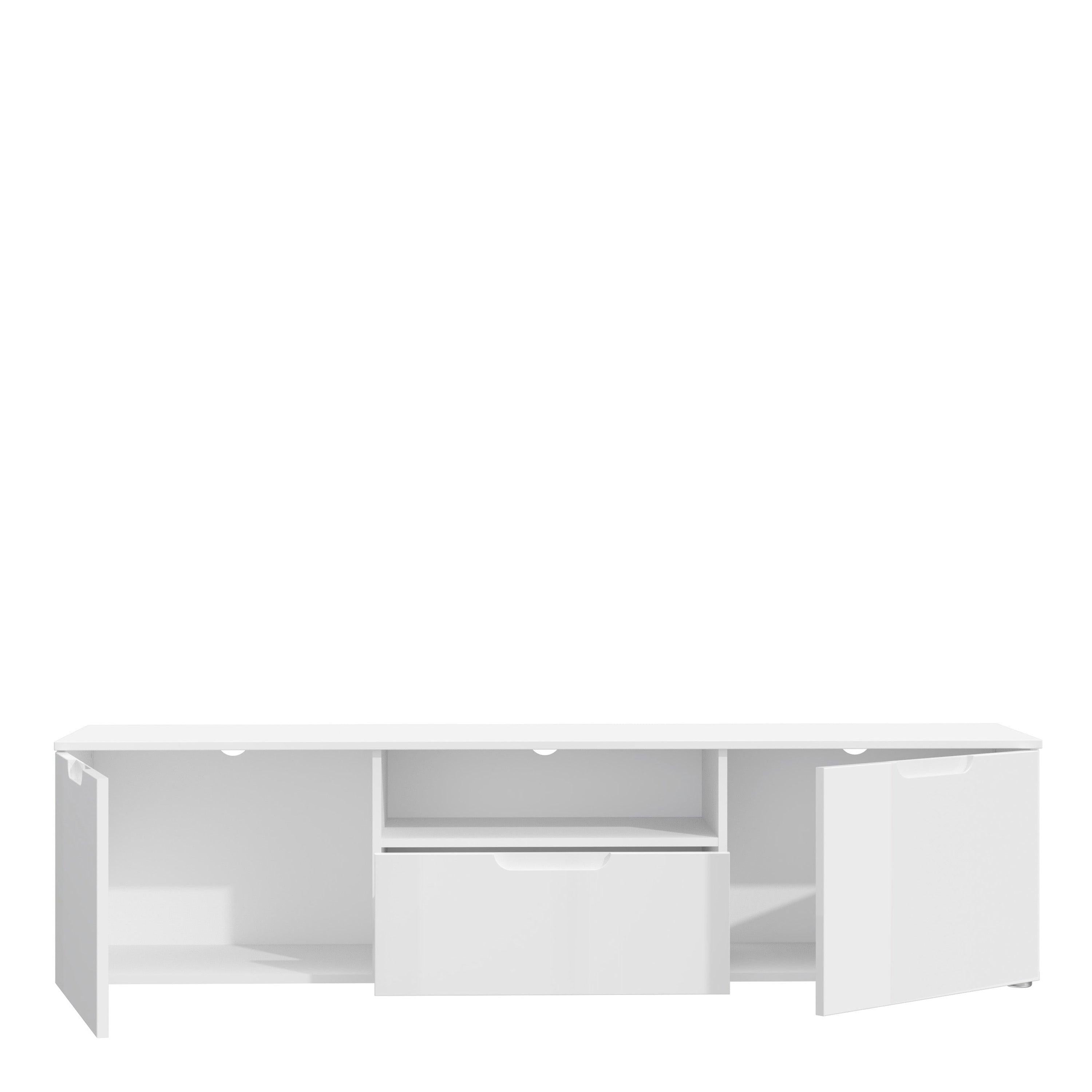 Sienna TV Unit in White/White High Gloss - image 4