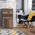 Best Chest Storage Cabinet 2 Drawers 1 Door in Concrete Optic Dark Grey/Old - Wood Vintage - image 5