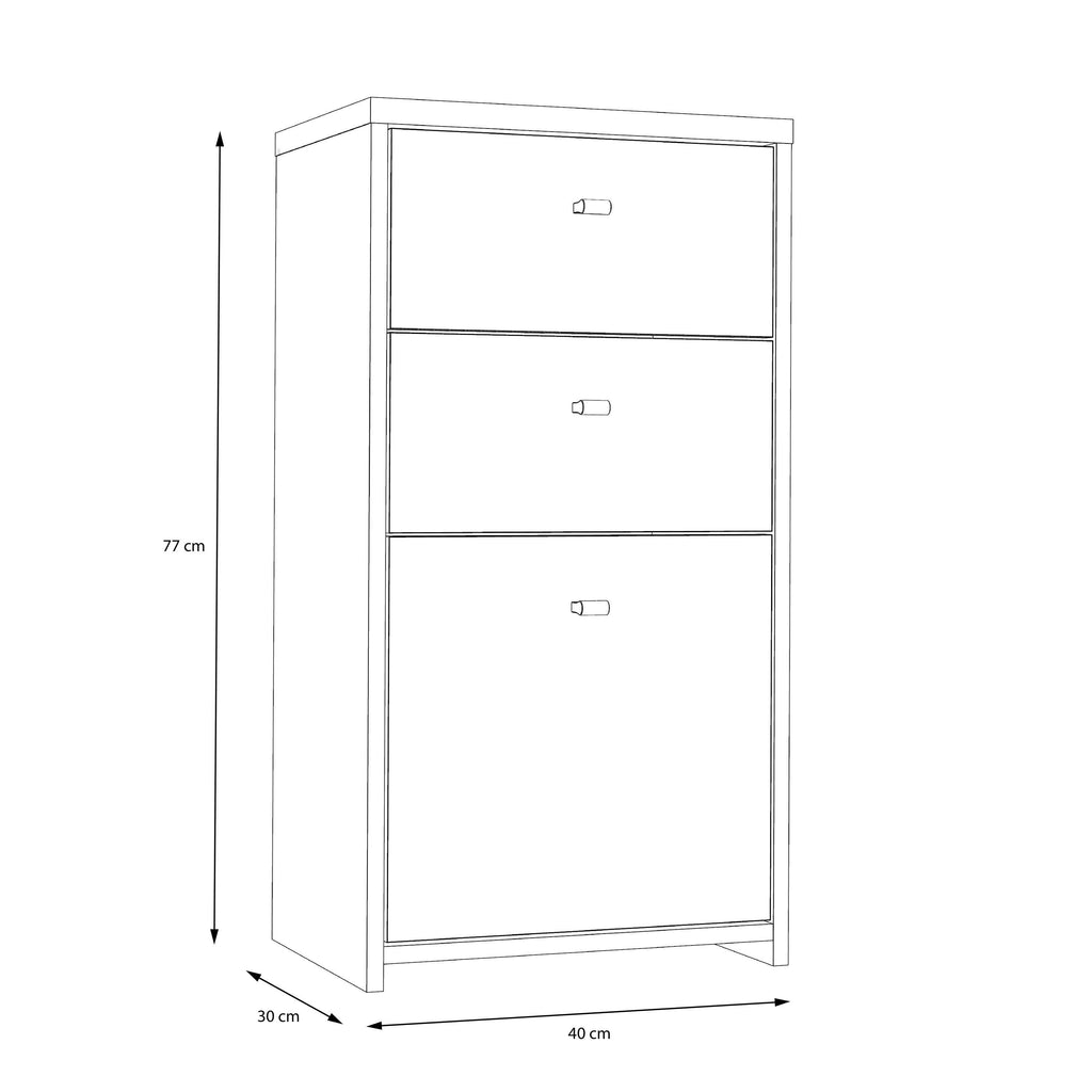 Best Chest Storage Cabinet 2 Drawers 1 Door in Concrete Optic Dark Grey/Old - Wood Vintage - image 6