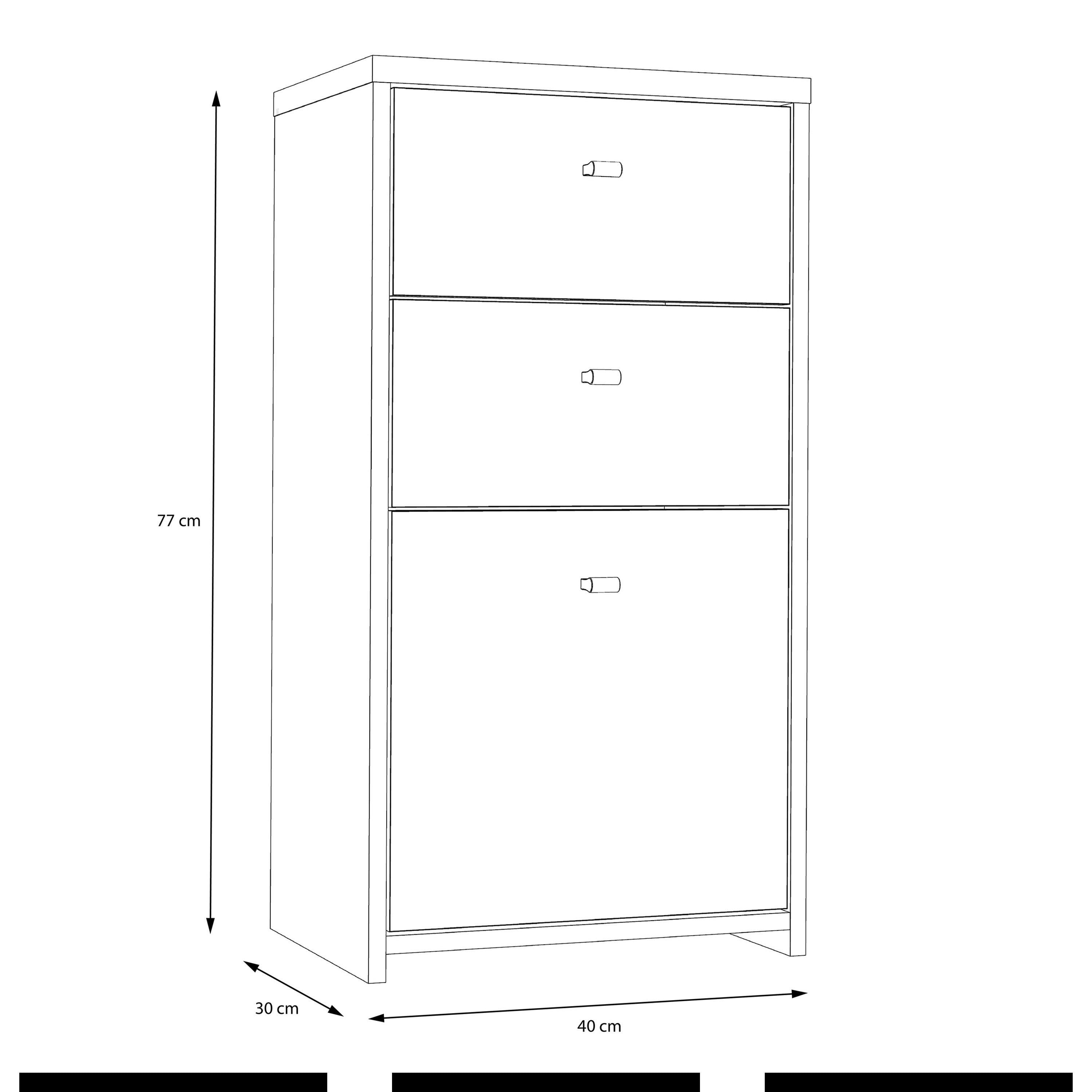 Best Chest Storage Cabinet 2 Drawers 1 Door in Artisan Oak/White - image 8