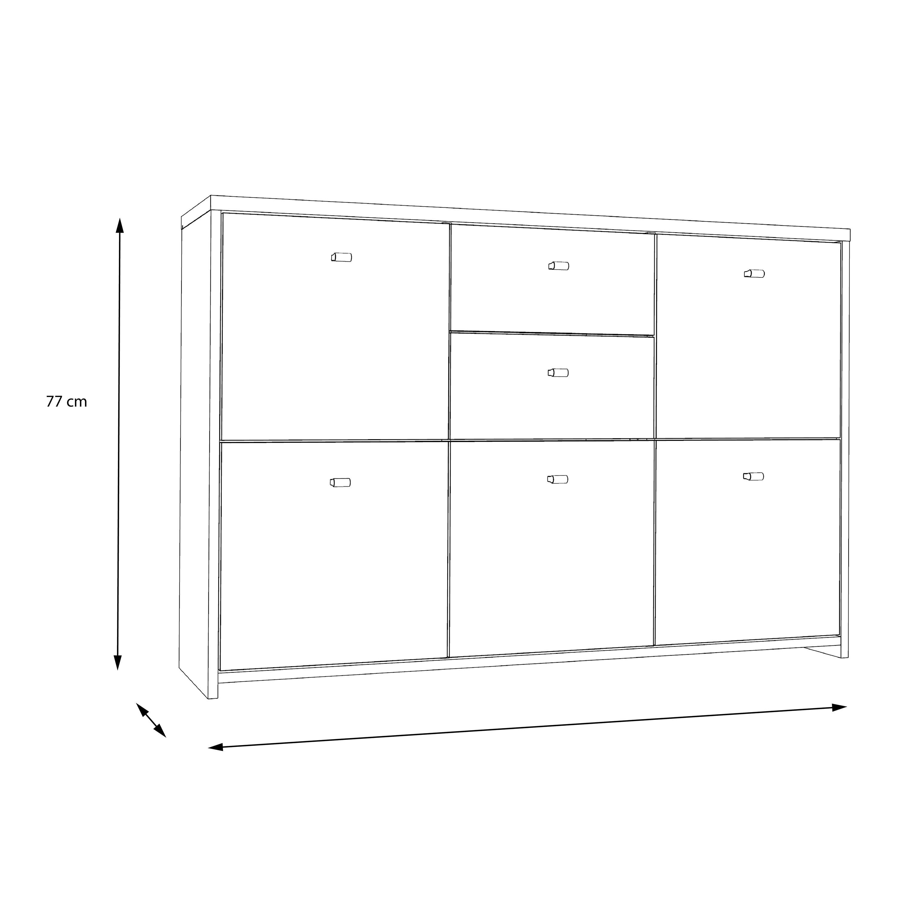 Best Chest Storage Cabinet with 2 Drawers and 5 Doors in Concrete Optic Dark Grey/Old - Wood Vintage - image 6
