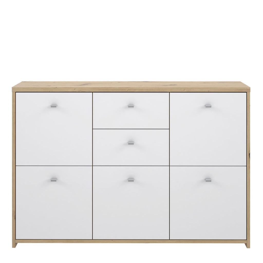 Best Chest Storage Cabinet with 2 Drawers and 5 Doors in Artisan Oak/White - image 2