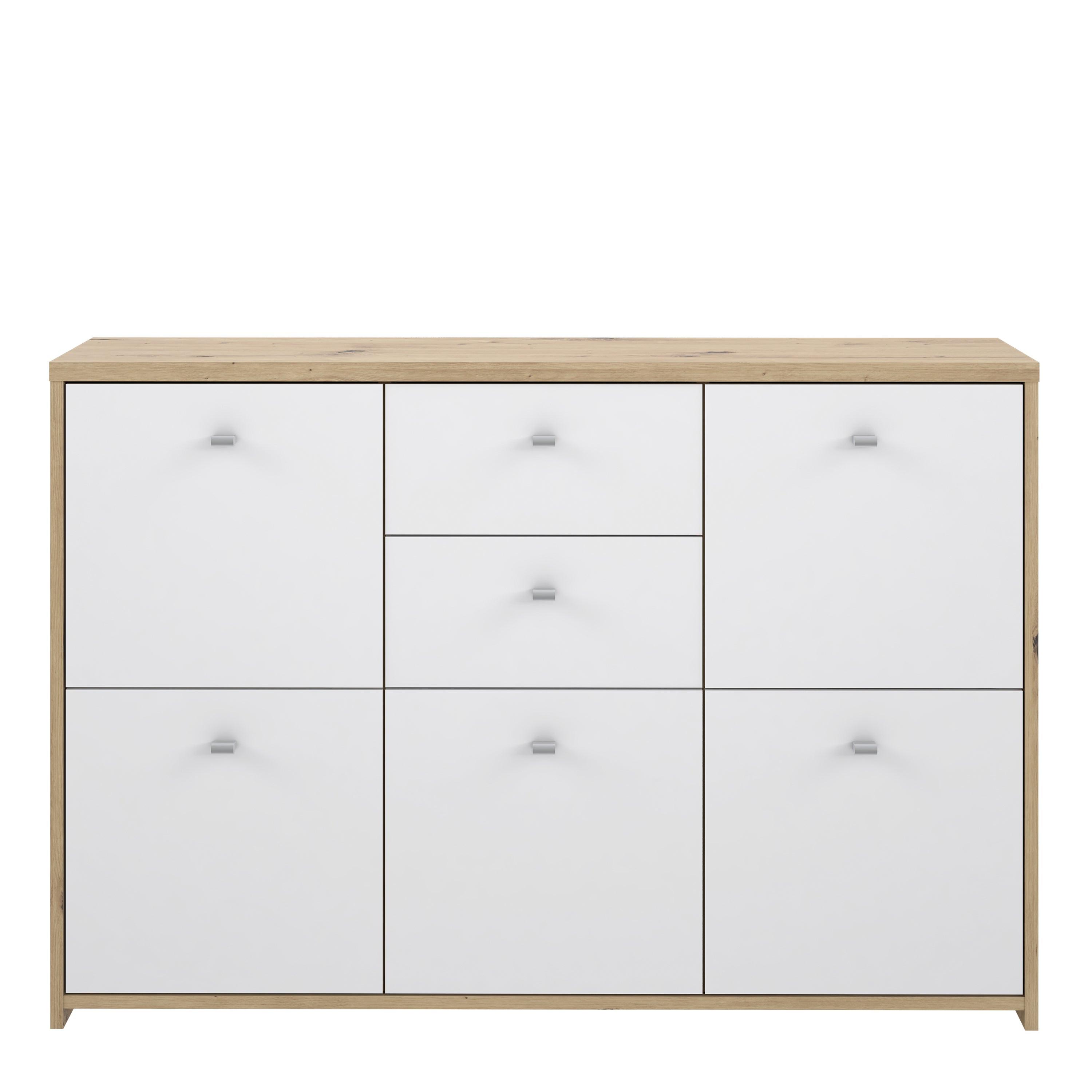 Best Chest Storage Cabinet with 2 Drawers and 5 Doors in Artisan Oak/White - image 2