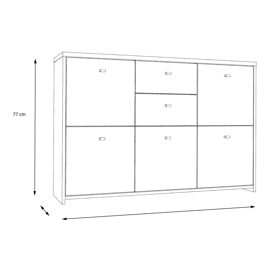 Best Chest Storage Cabinet with 2 Drawers and 5 Doors in Artisan Oak/White - image 8