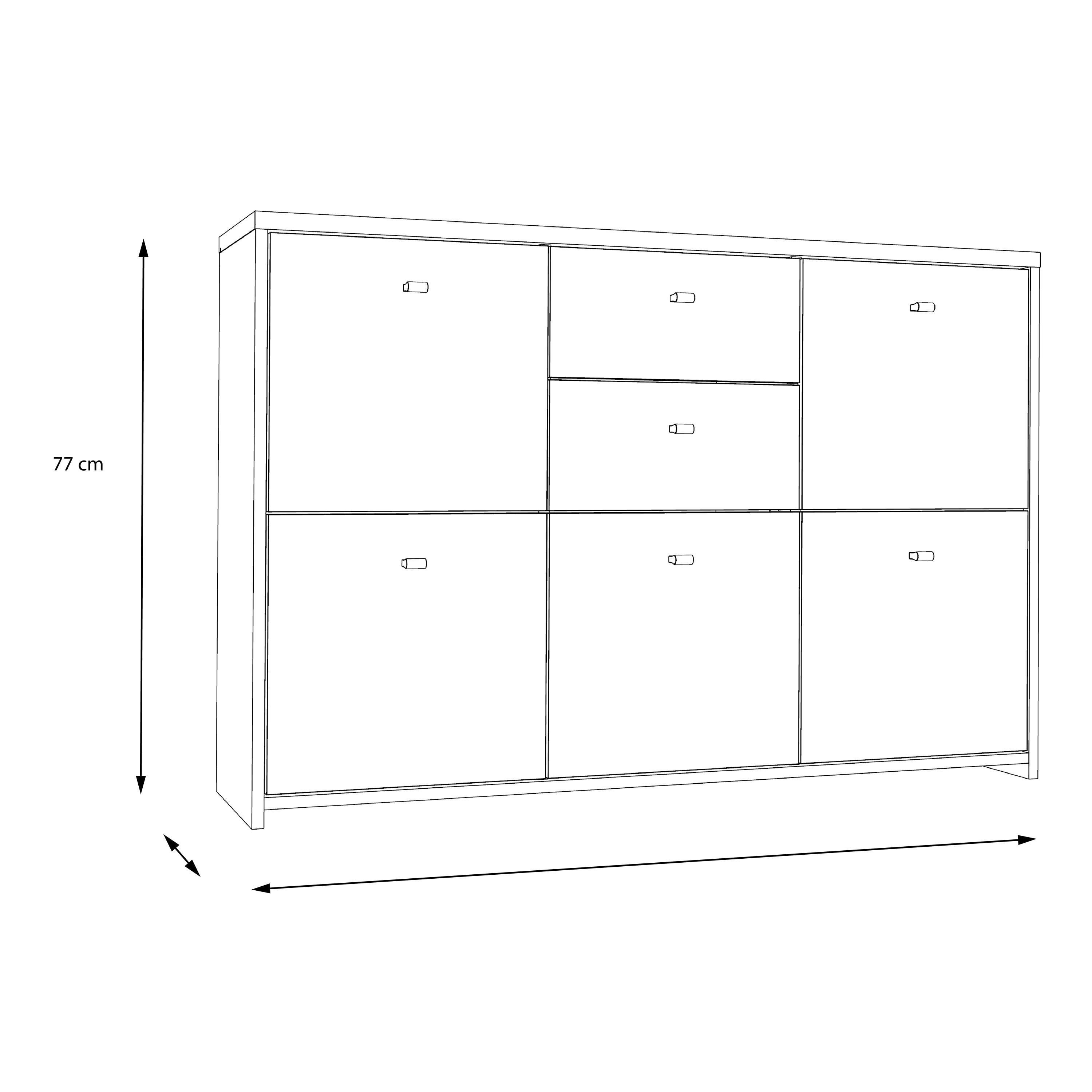 Best Chest Storage Cabinet with 2 Drawers and 5 Doors in Artisan Oak/White - image 8
