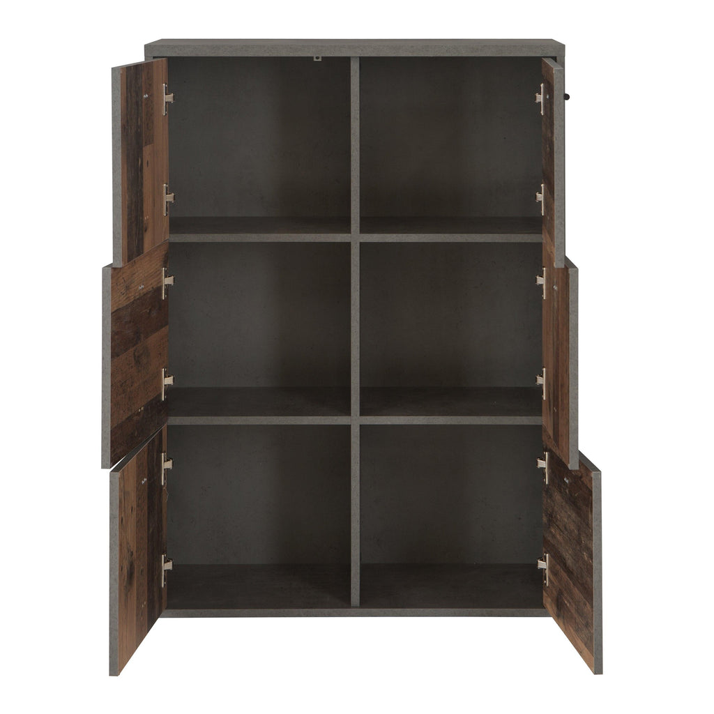 Best Chest Storage Cabinet with 6 Doors in Concrete Optic Dark Grey/Old - Wood Vintage - image 4