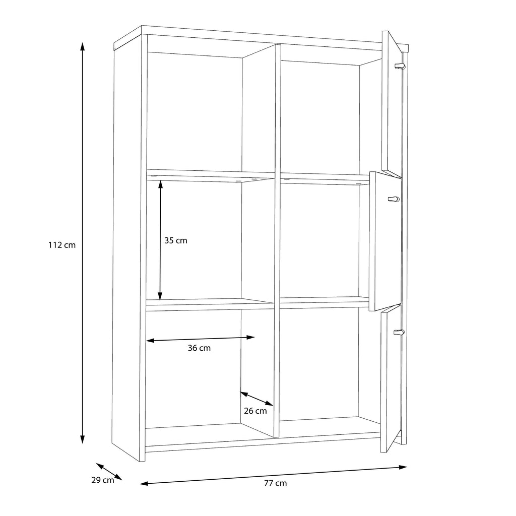 Best Chest Storage Cabinet with 6 Doors in Concrete Optic Dark Grey/Old - Wood Vintage - image 7