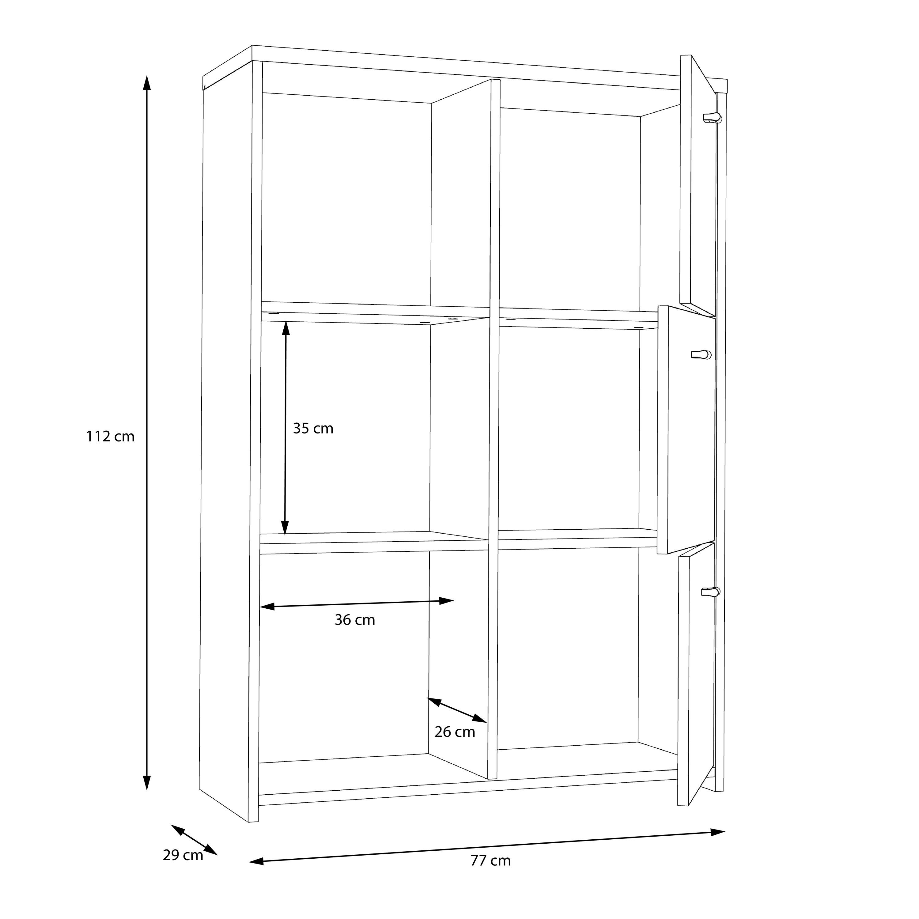 Best Chest Storage Cabinet with 6 Doors in Concrete Optic Dark Grey/Old - Wood Vintage - image 7