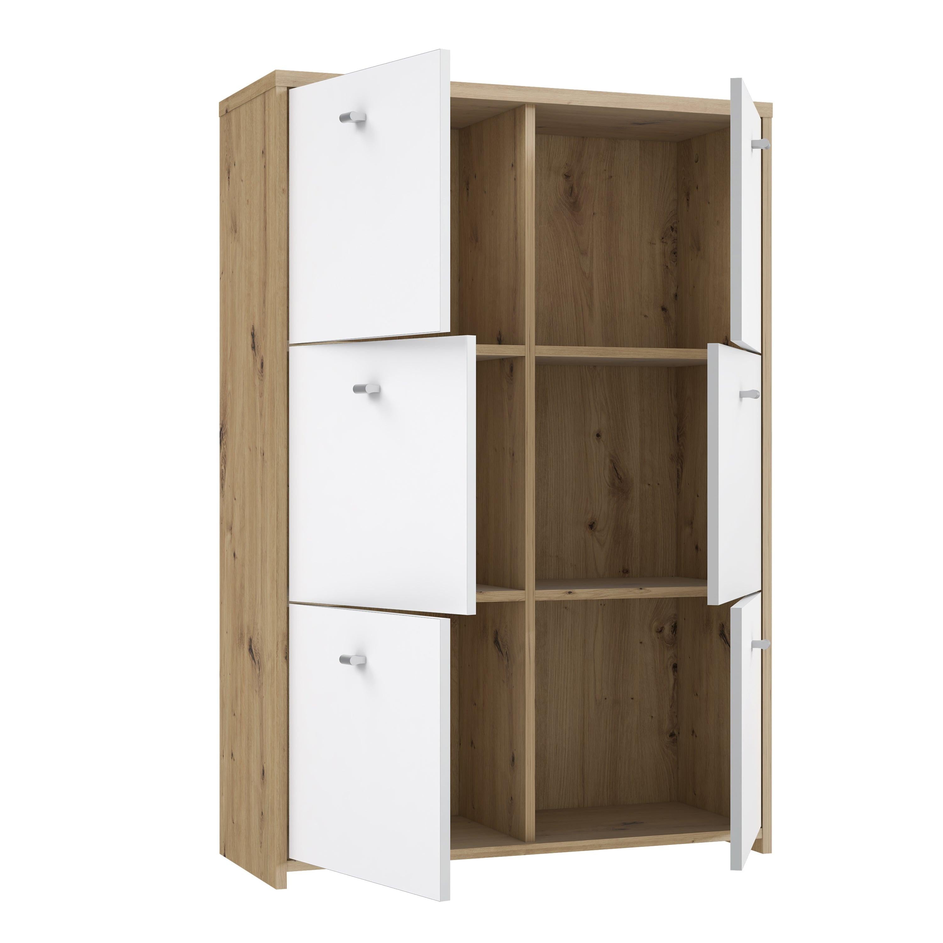 Best Chest Storage Cabinet with 6 Doors in Artisan Oak/White - image 5