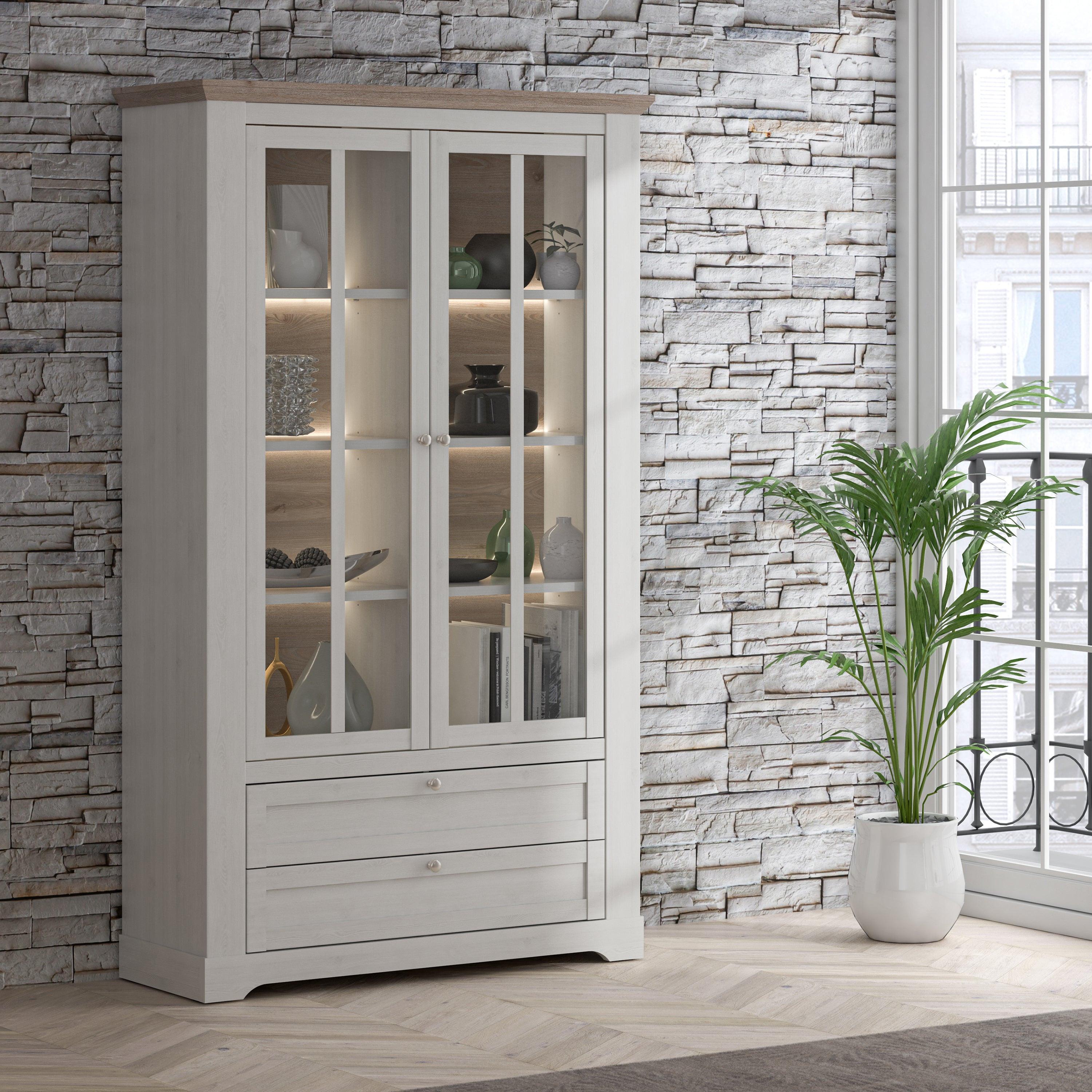 Illoppa Display Cabinet in Snowy Oak/Oak Nelson - image 5