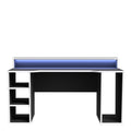 Tezaur Black Gaming Desk with White Trim and Colour Changing LED - image 2