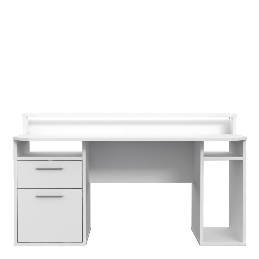 Tezaur White Gaming Desk with Colour Changing LED - image 2