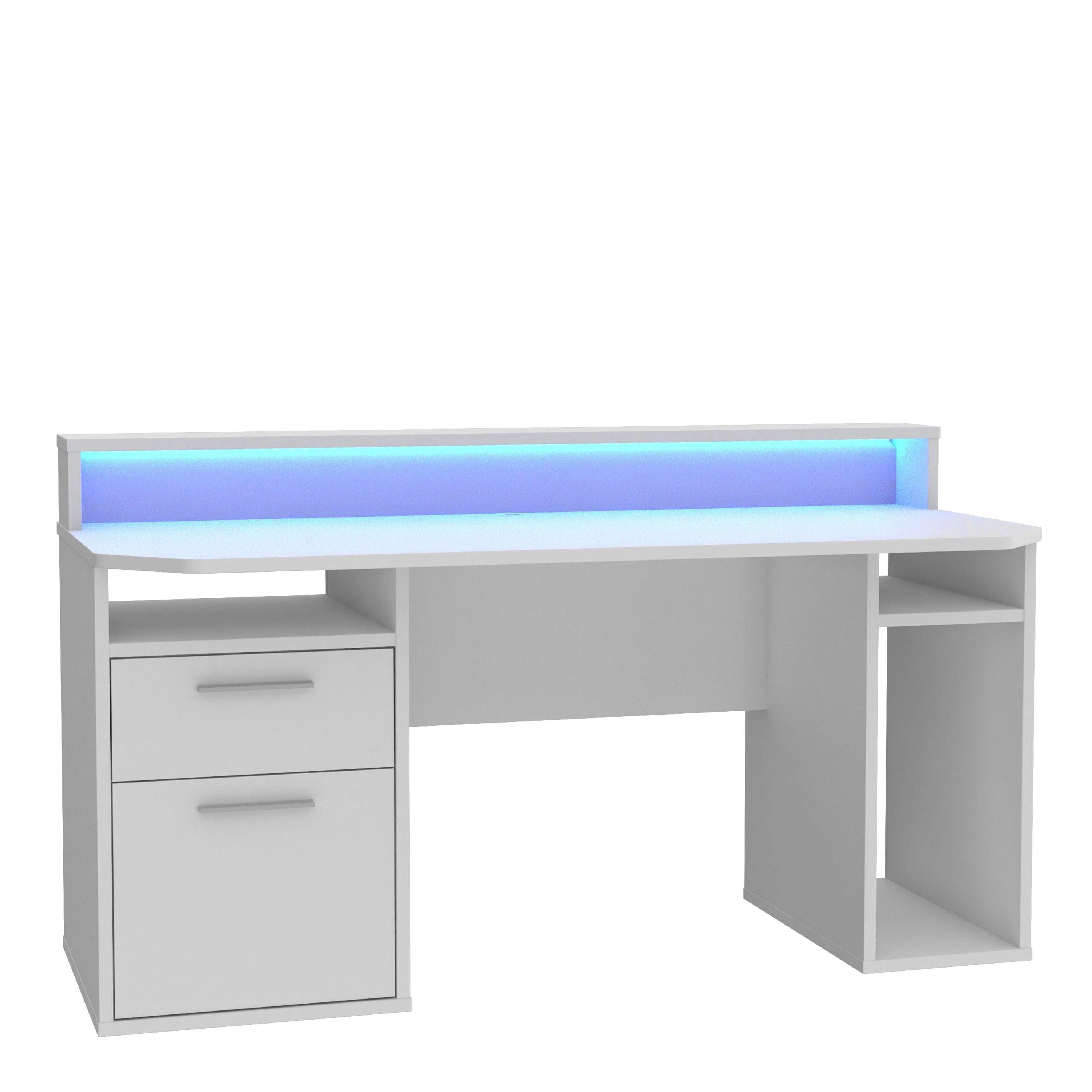 Tezaur White Gaming Desk with Colour Changing LED - image 5