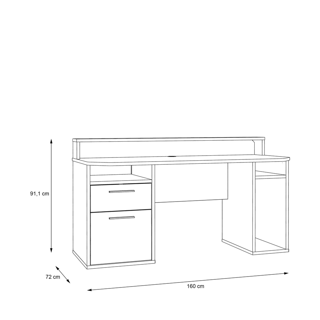 Tezaur White Gaming Desk with Colour Changing LED - image 8