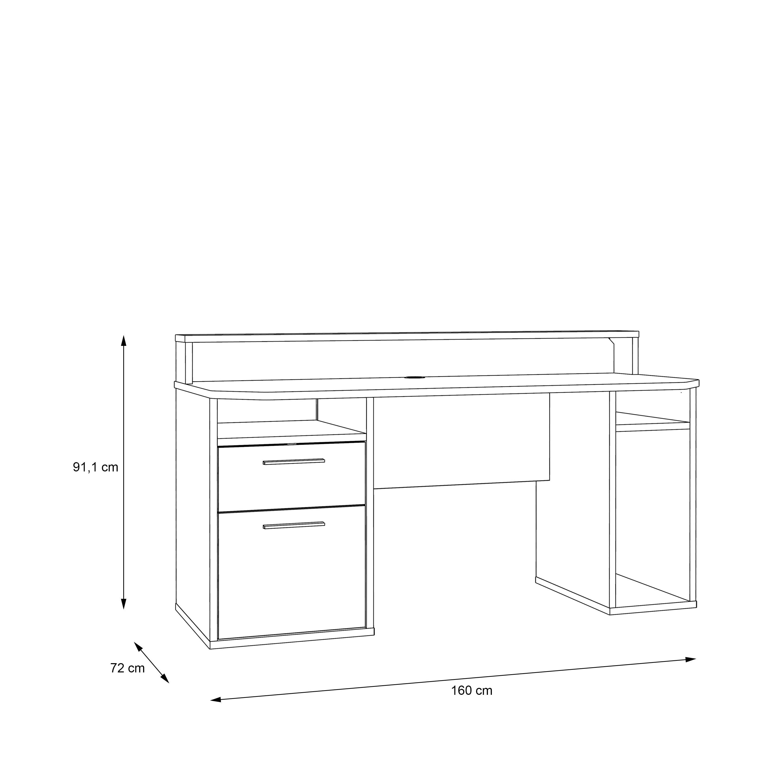 Tezaur White Gaming Desk with Colour Changing LED - image 8