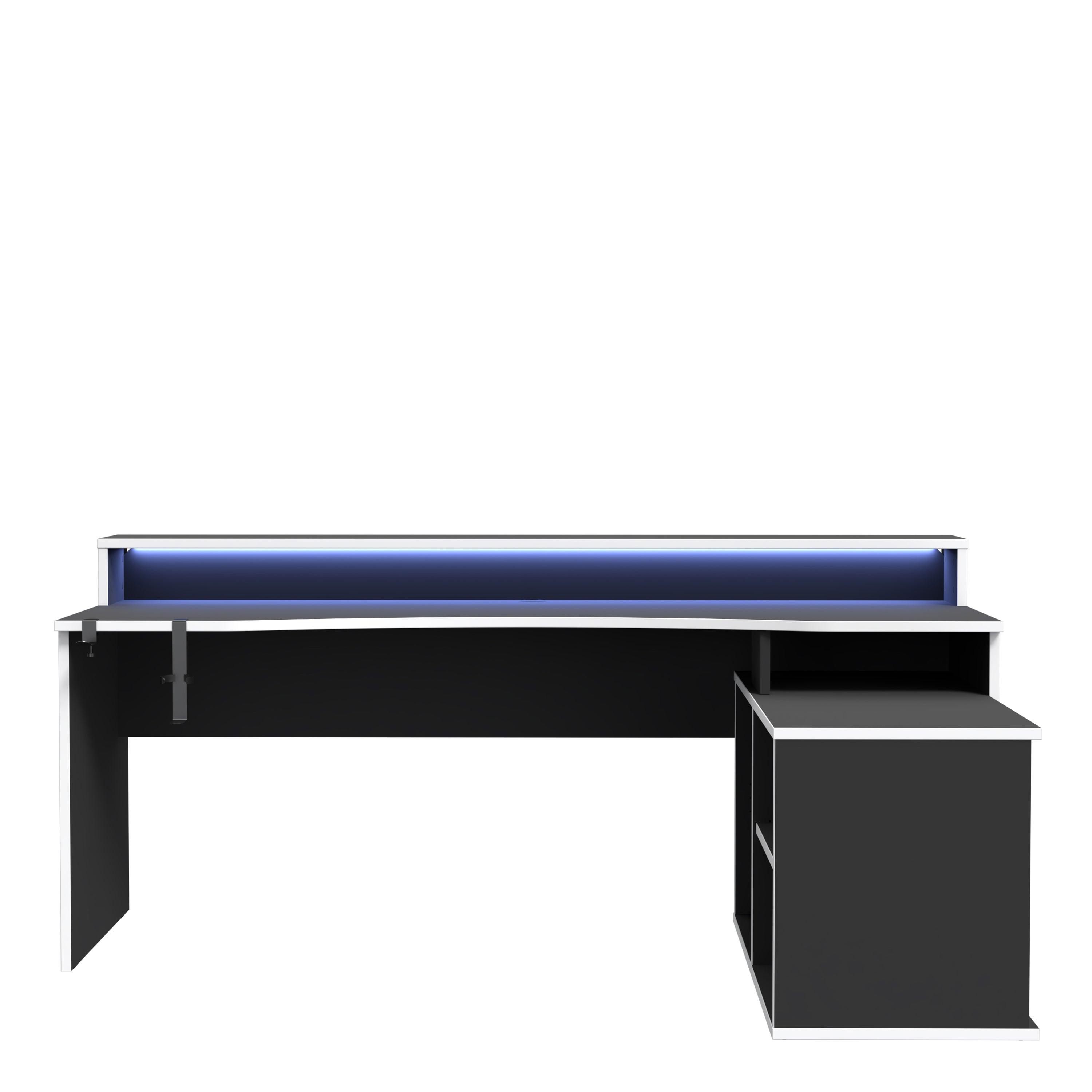 Tezaur Black Storage Gaming Desk 3 Shelves with Colour Changing LED - image 2