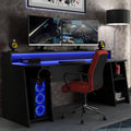 Tezaur Wide Black Gaming Desk with Colour Changing LED - image 3