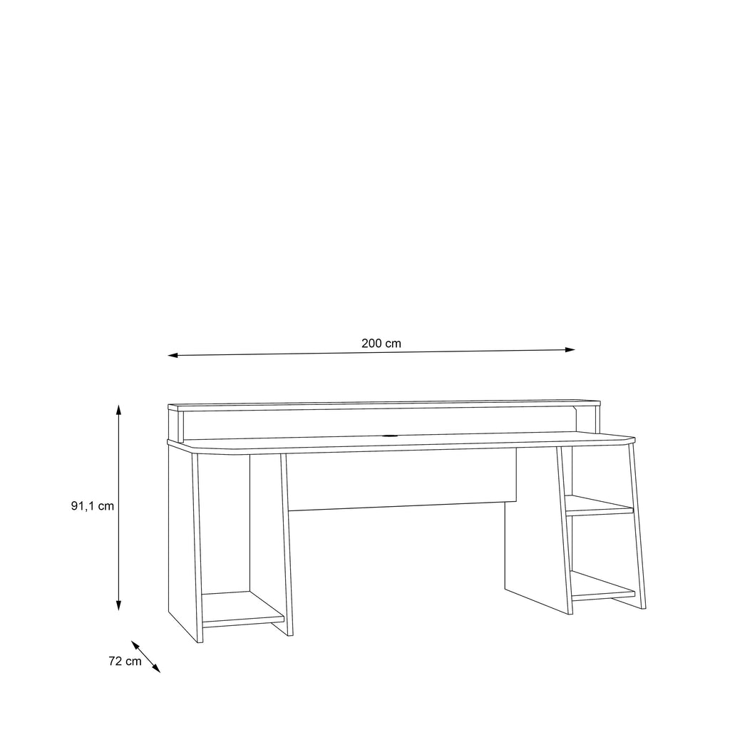 Tezaur Wide Black Gaming Desk with Colour Changing LED - image 8