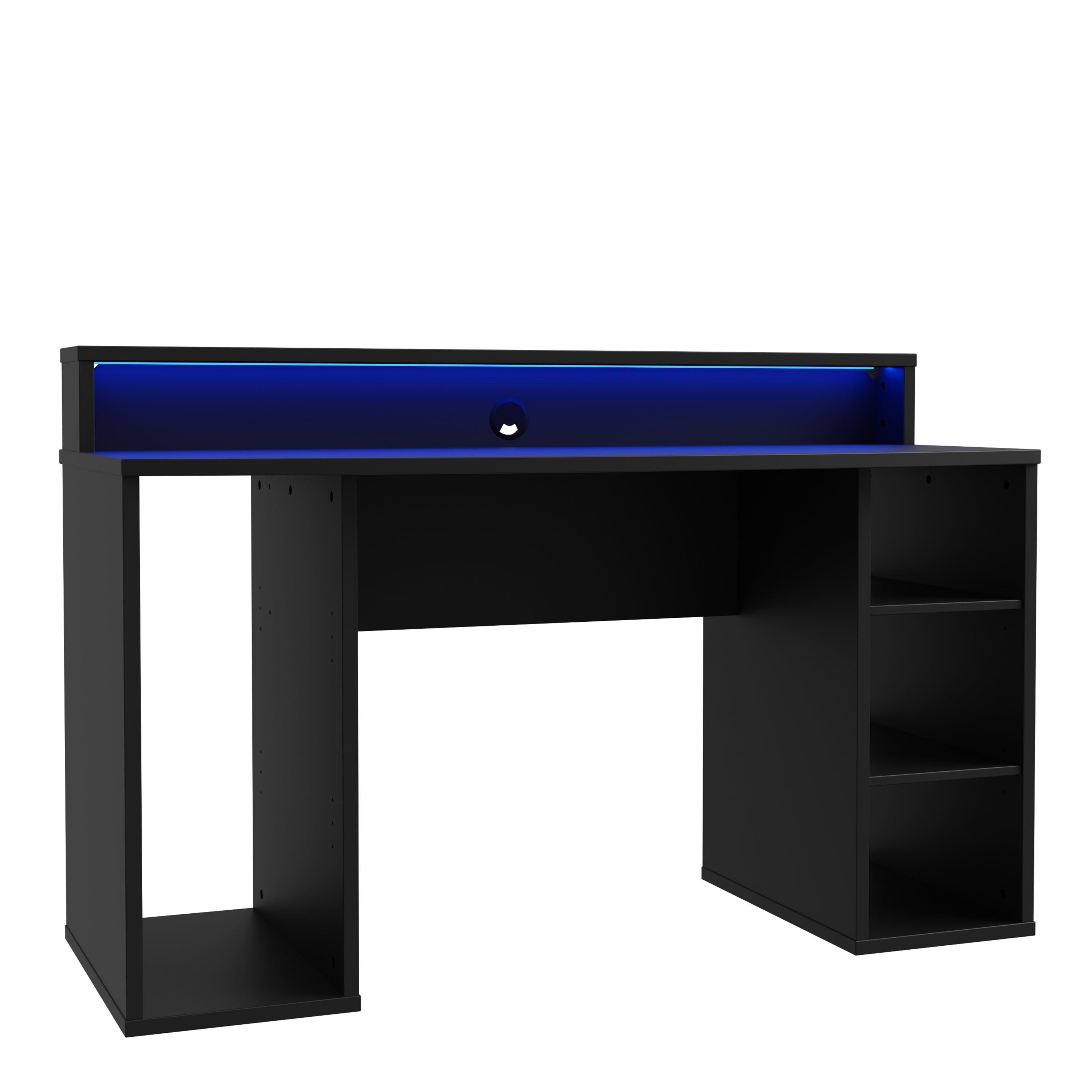 Tezaur Black Gaming Desk with Colour Changing LED - image 3