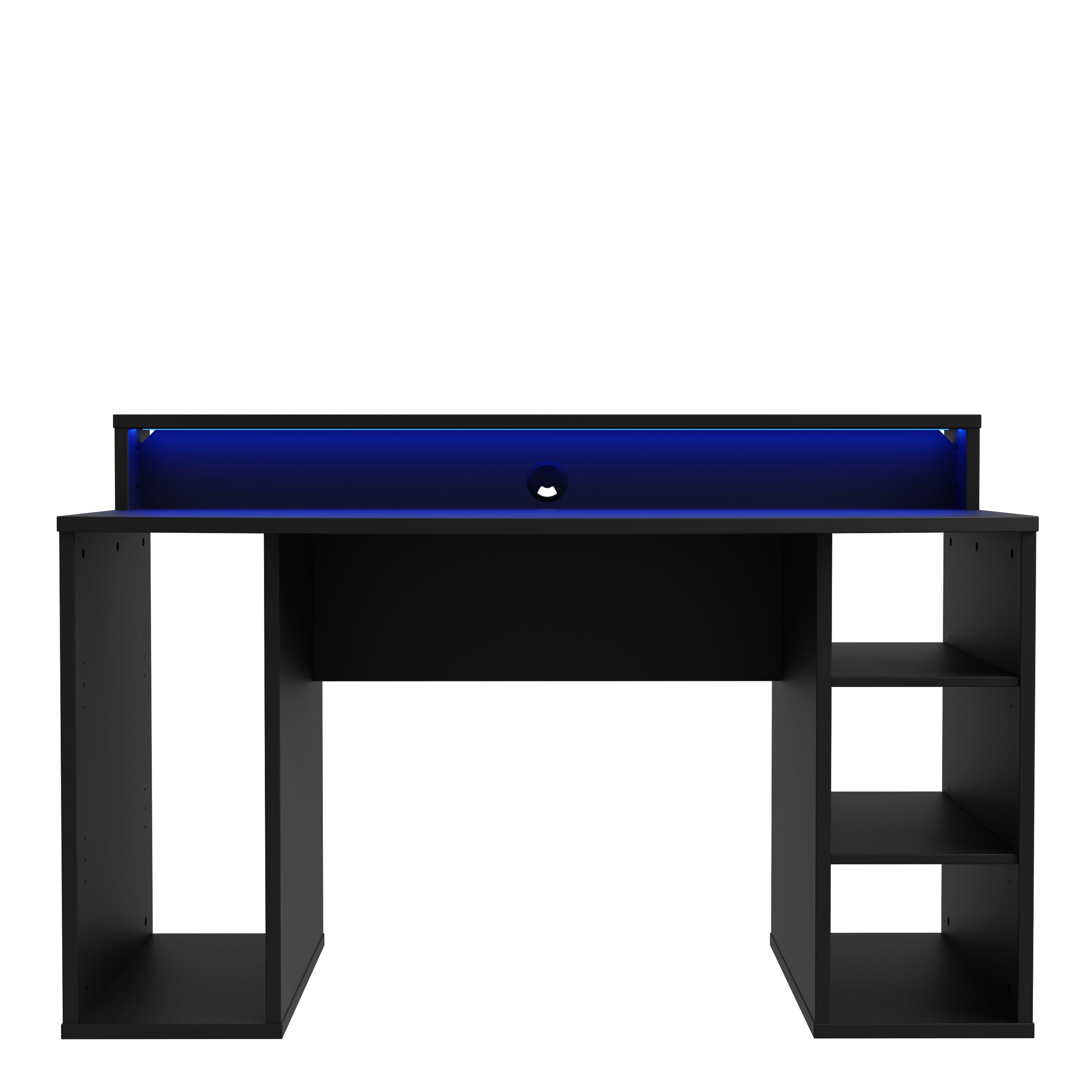 Tezaur Black Gaming Desk with Colour Changing LED - image 4