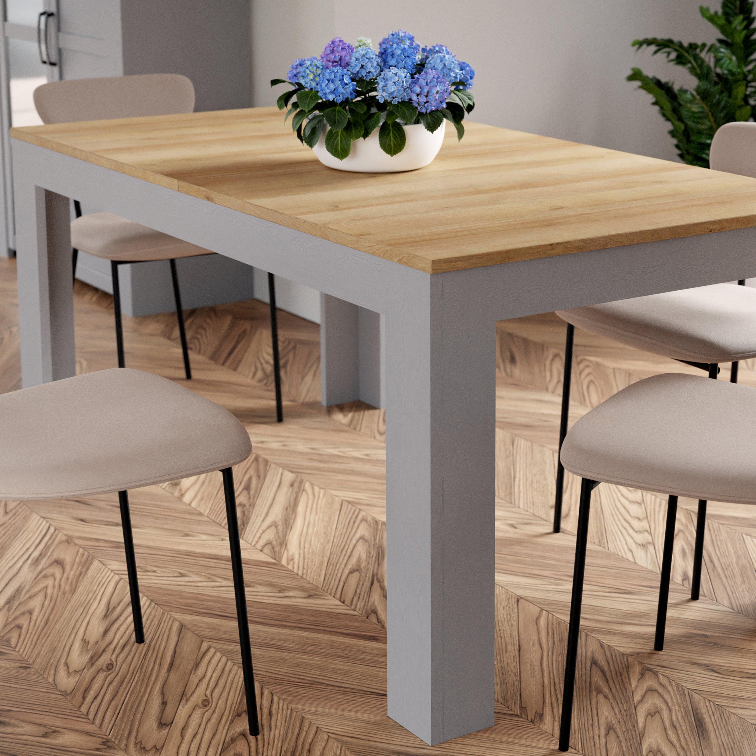 Bohol Extending Dining Table 160-207cm in Riviera Oak/Grey Oak - image 5