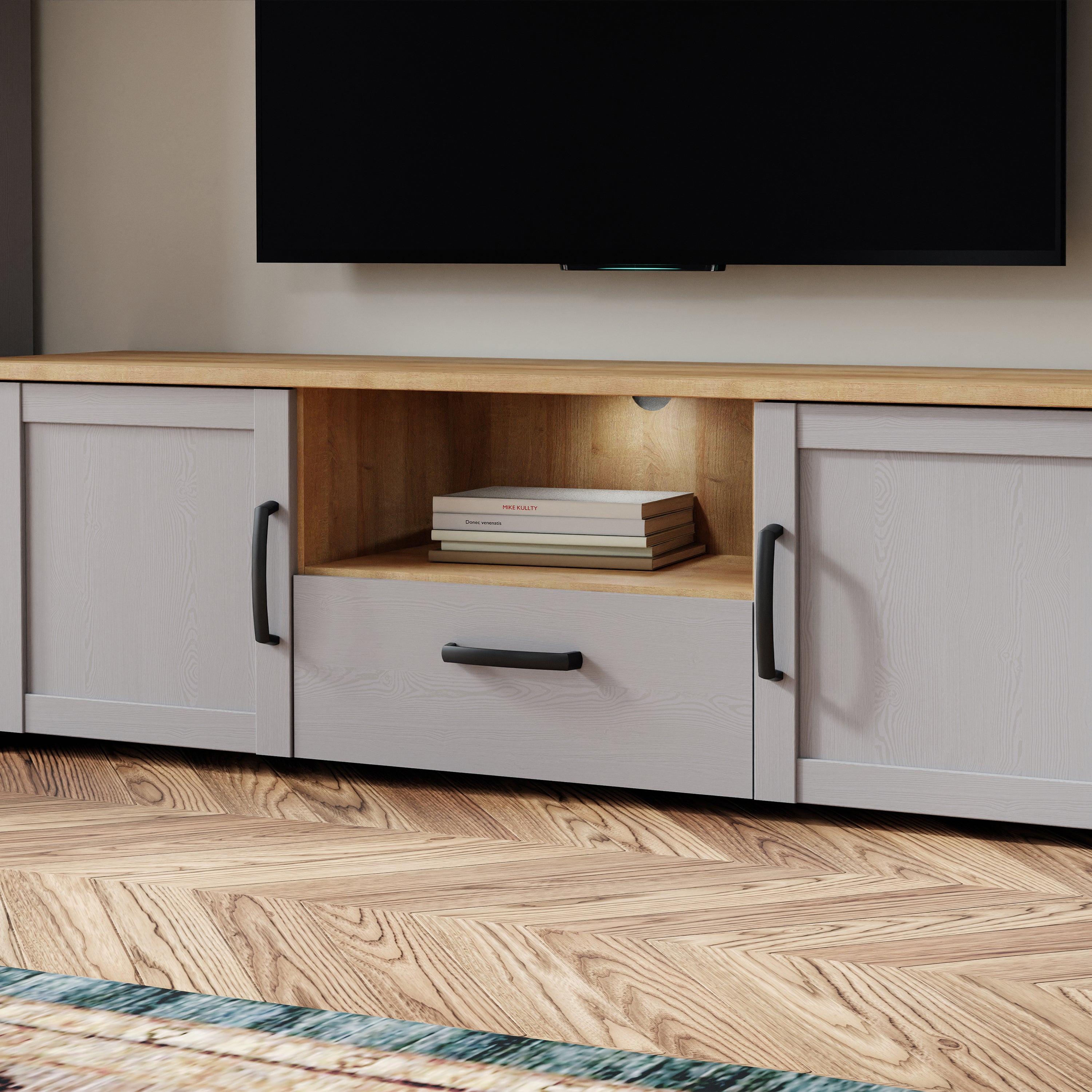 Bohol TV Unit Inc. LED Light in Riviera Oak/Grey Oak - image 6