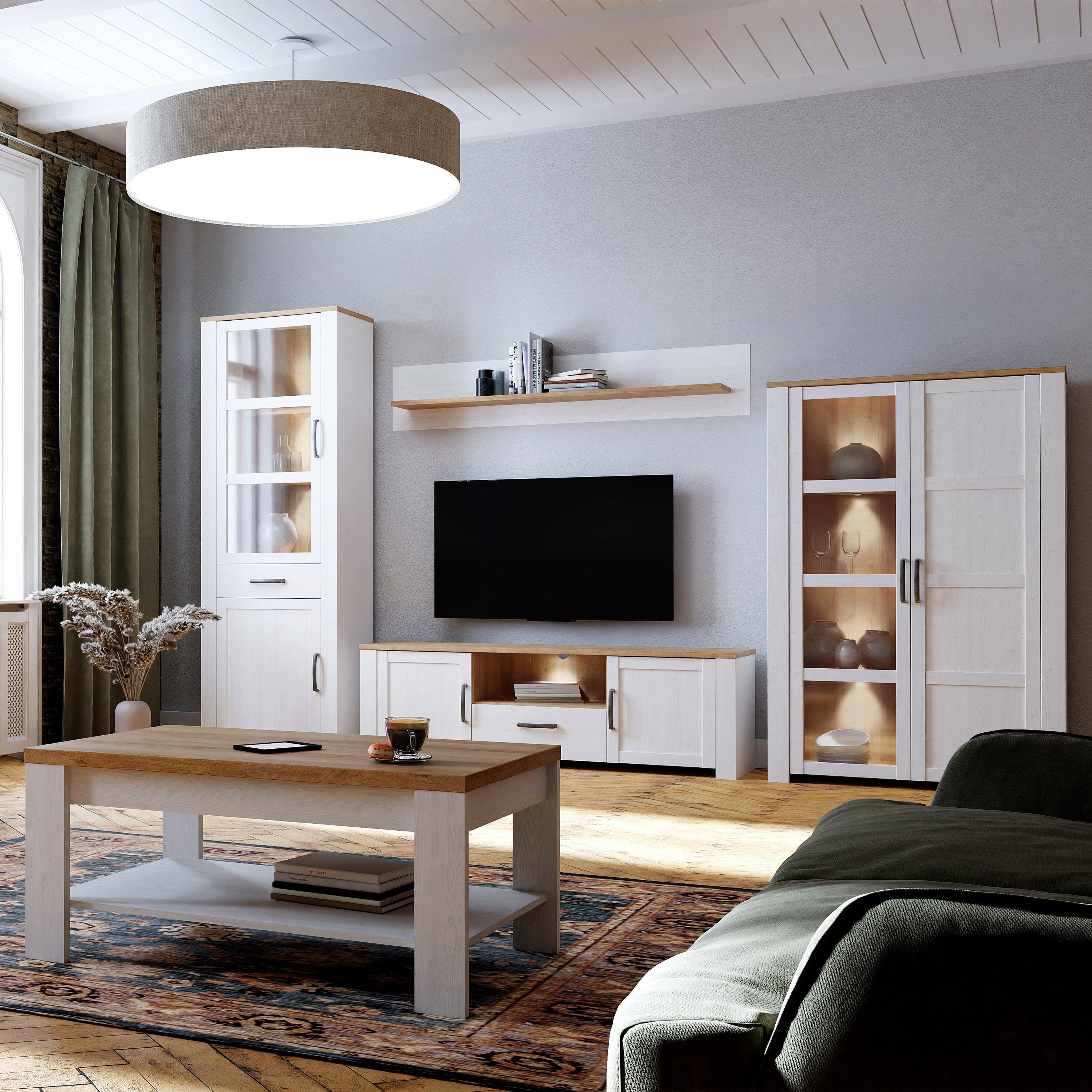 Bohol TV Unit inc. LED Light in Riviera Oak/White - image 5