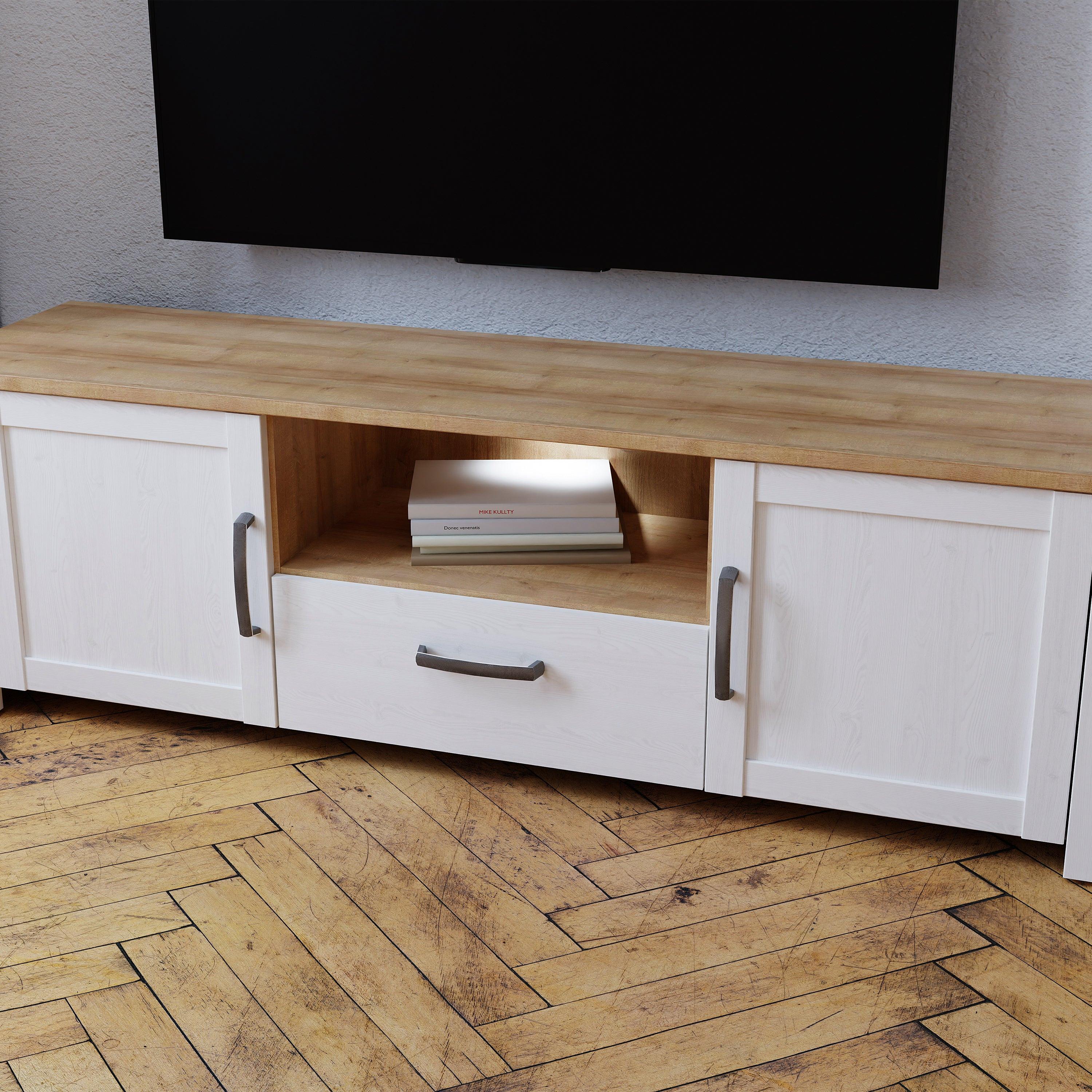 Bohol TV Unit inc. LED Light in Riviera Oak/White - image 7